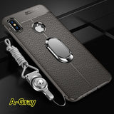 SYCASE Soft TPU Litchi pattern phone case For Huawei Y3 Y5 Lite Y6 PRO 2017 Y7 Prime 2018 Y9 2019 Magnetic Car Holder Back cover