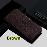 SYCASE Sun flower pattern 3D Embossed leather case For LG V10 V20 V30 V40 C40 C70 Q8 2018 Q Stylplus Nexus5X Wallet phonecase