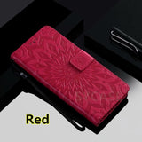 SYCASE Sun flower pattern 3D Embossed leather case For LG V10 V20 V30 V40 C40 C70 Q8 2018 Q Stylplus Nexus5X Wallet phonecase
