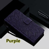 SYCASE Sun flower pattern 3D Embossed leather case For LG V10 V20 V30 V40 C40 C70 Q8 2018 Q Stylplus Nexus5X Wallet phonecase