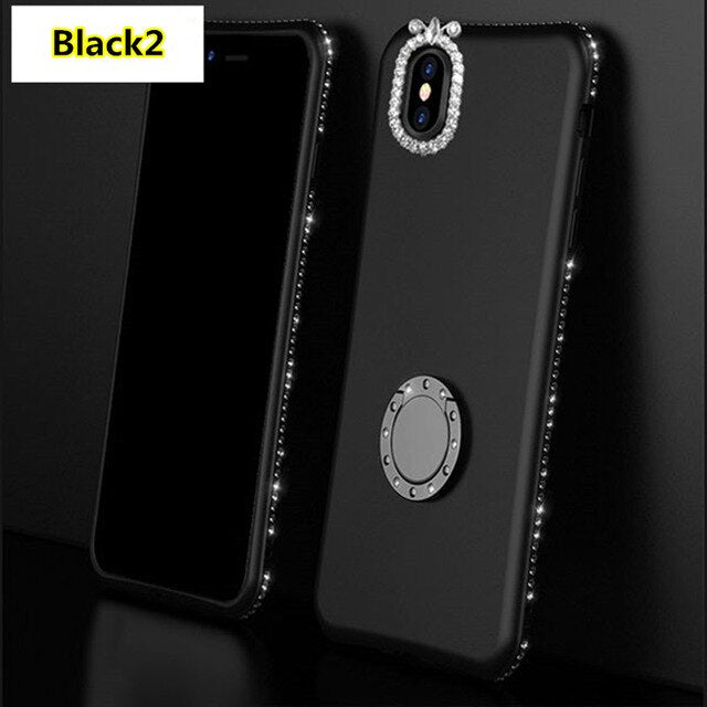 SYCASE TPU case For Huawei P9 P10 P20 Mate9 pro Honor 6X 7X V9 V10 Nova Luxury Bling Diamond Magnetic Finger Ring Kickstand Case