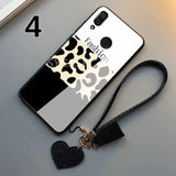 SYCASE Tempered glass case For Huawei Honor 10 V10 Mate9 10 Pro Mate 20 Pro Lite Fashion leopard Wristband drop protection cover