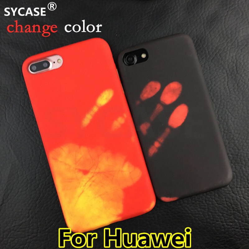 SYCASE Thermal induction change Color case For Huawei P20 P30 Mate10 Mate20 Pro Lite mate30 Case Matte PC Thermal Sensor Cover