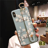 SYCASE Wrist Strap Soft TPU Phone Case For iphone 6 6s 7 8 plus Case For iphone X Xs max XR Flower embroidery Pattern Case