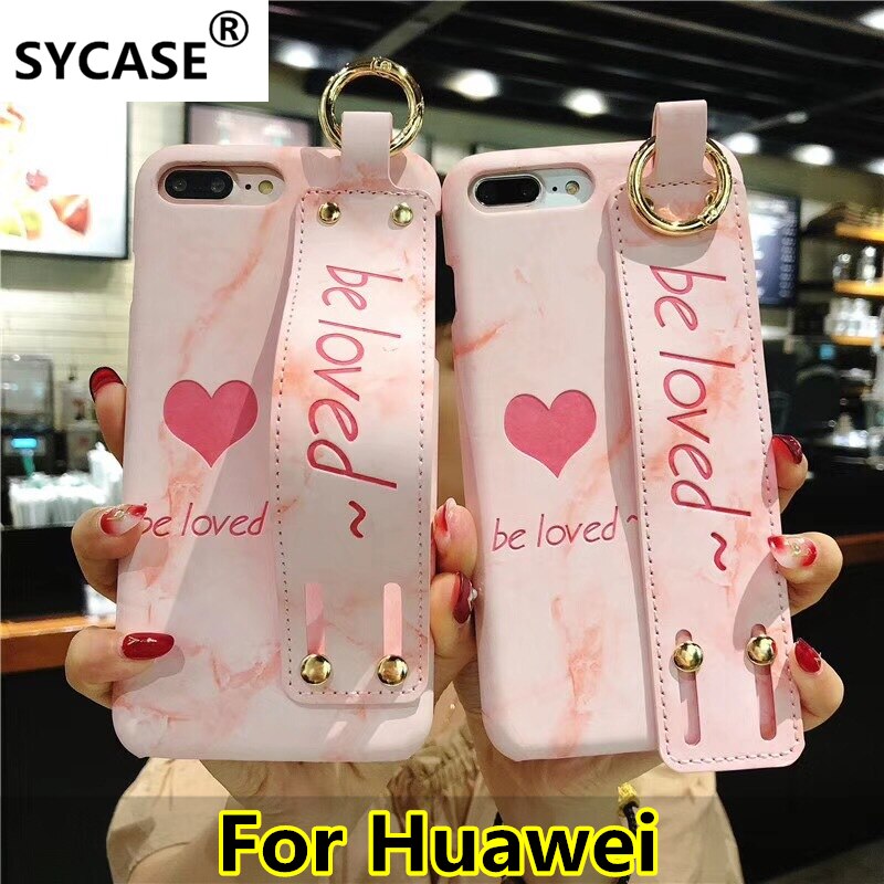 SYCASE beloved Wrist Band Case For Huawei Honor 9 8 10 NOVA 2 S Plus NOVA3E Fashion Girl Mobile Shell Half Packed Hard Cover