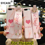 SYCASE beloved Wrist Band Case For Huawei Honor 9 8 10 NOVA 2 S Plus NOVA3E Fashion Girl Mobile Shell Half Packed Hard Cover