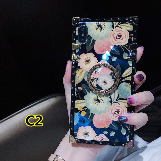 SYCASE blu ray square Case with ring For Samsung S8 S9 S10 Plus Lite Note 8 9 10 Pro A10 A20 A30 A50 A70 M20 M30 J4 J6 Plus Case