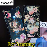 SYCASE blu ray square Case with ring For Samsung S8 S9 S10 Plus Lite Note 8 9 10 Pro A10 A20 A30 A50 A70 M20 M30 J4 J6 Plus Case