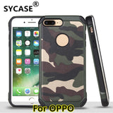 SYCASE for OPPO R9S Plus 2 in1 Armor Hybrid Plastic+TPU Army Camo Camouflage Back cover for OPPO A59 A77 Phone Case