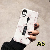 SYCASE luxury marble Flamingo Flowers emboss Phone case for iPhone 6 6s 7 8 plus x xr xs max case Invisible bracket back cover