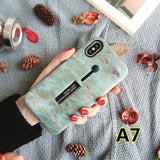 SYCASE luxury marble Flamingo Flowers emboss Phone case for iPhone 6 6s 7 8 plus x xr xs max case Invisible bracket back cover