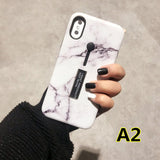SYCASE luxury marble Flamingo Flowers emboss Phone case for iPhone 6 6s 7 8 plus x xr xs max case Invisible bracket back cover