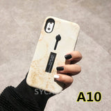 SYCASE luxury marble Flamingo Flowers emboss Phone case for iPhone 6 6s 7 8 plus x xr xs max case Invisible bracket back cover