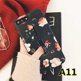 SYCASE luxury marble Flamingo Flowers emboss Phone case for iPhone 6 6s 7 8 plus x xr xs max case Invisible bracket back cover