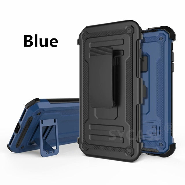 SYCASE multi-function armor man shell for Samsung Galaxy S8 S9 Plus Note 8 note 9 Case 360 Rotate Back clip Bracket drop Cover