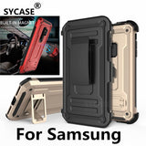 SYCASE new armor back clip bracket mobile phone case for Samsung Galaxy S8 S9 Plus Note8 360all-inclusive TPU+PC anti-fall Cover