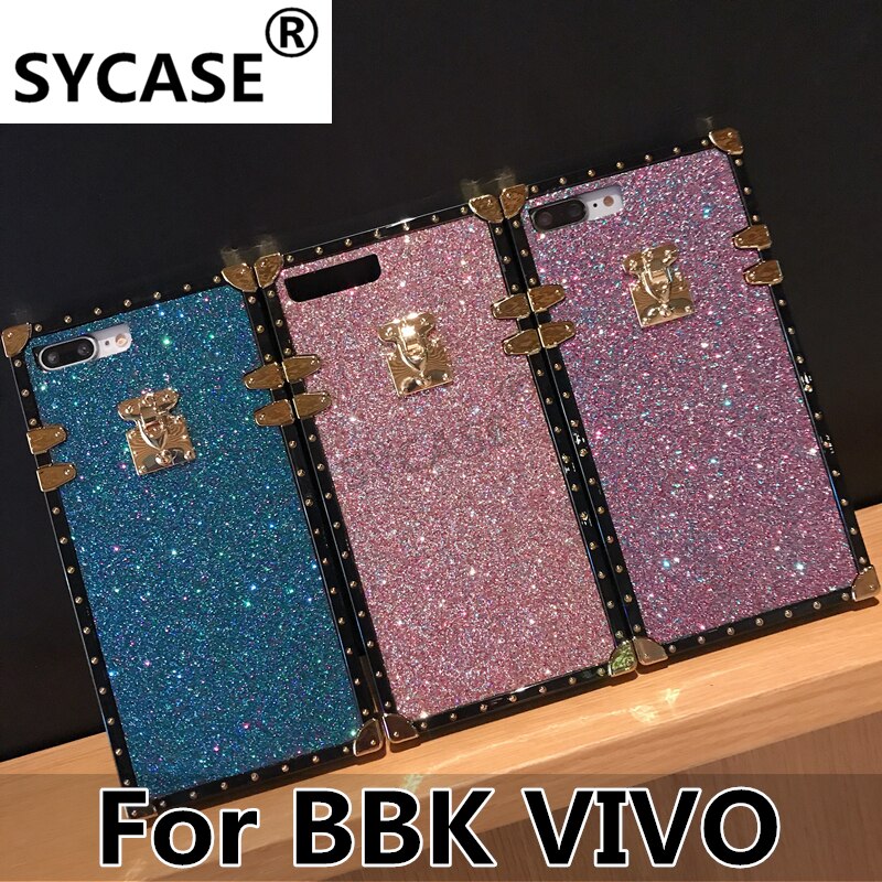 SYCASE new fine sand glitter For vivo X9 X9s X20 Plus X7 V7 Plus X21 Nex UD X23 Y66 Y67 Y75 Y79 Y85 square drop protection Cover