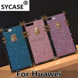 SYCASE new fine sand glitter shell For Huawei P20 P20Pro case fashion square For Huawei Nova 3 Anti-knock protection Cover