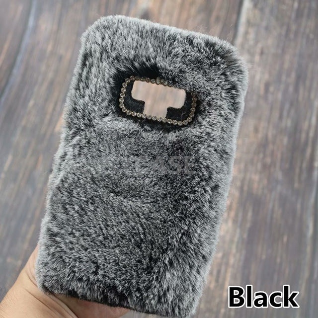 SYCASE winter rabbit plush mobile phone case For Samsung Note5 Note8 C5 C7 C9 Pro fashion all-inclusive fall protection cover