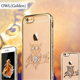 SYCASEFor iPhone 6 6S 7 8 Plus Luxury Bling Rhinestone Case Glitter TPU Diamond Soft Silicone Cover Gold Pink Phone Shell