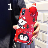 SYXASE New 3D stereo Santa for iPhone X Xr Xs Max 6 6s 7 8 Plus case Christmas day gift all-inclusive Anti-fall protective cover