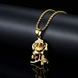Top Quality Rose Metal Flowers Pendant Necklace Delicate Necklace Gold Chain Men Women Jewelry with Gift Box