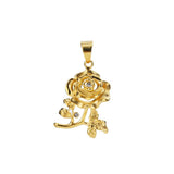 Top Quality Rose Metal Flowers Pendant Necklace Delicate Necklace Gold Chain Men Women Jewelry with Gift Box