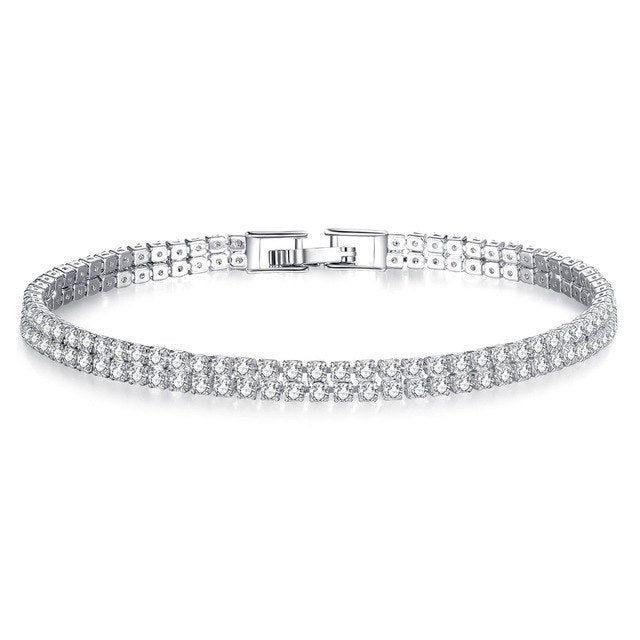 Trendy AAA Tennis Bracelet For Women Girls Luxury Micro Crystal Braslet Gold Silver Color Chain Bracelet&Bangles Jewelry Gift