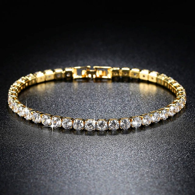 Trendy AAA Tennis Bracelet For Women Girls Luxury Micro Crystal Braslet Gold Silver Color Chain Bracelet&Bangles Jewelry Gift