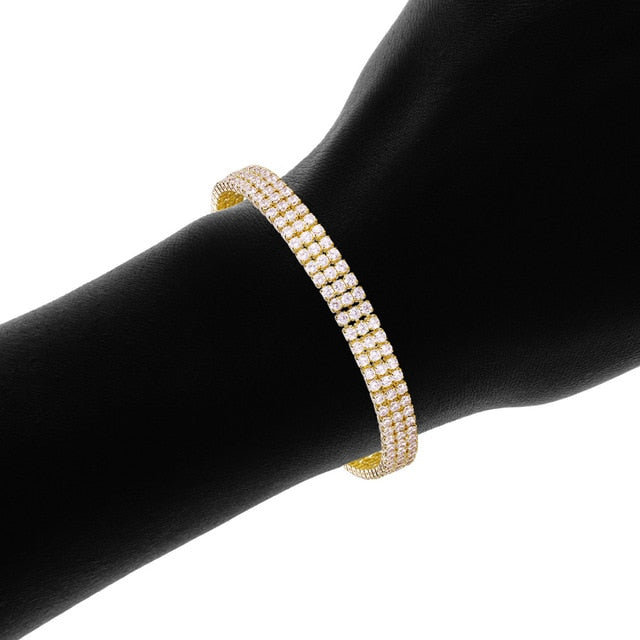 Trendy AAA Tennis Bracelet For Women Girls Luxury Micro Crystal Braslet Gold Silver Color Chain Bracelet&Bangles Jewelry Gift