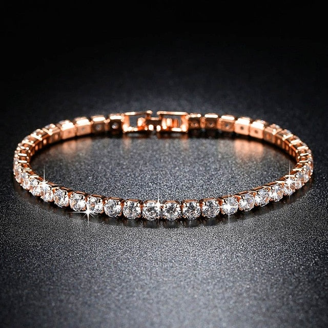 Trendy AAA Tennis Bracelet For Women Girls Luxury Micro Crystal Braslet Gold Silver Color Chain Bracelet&Bangles Jewelry Gift