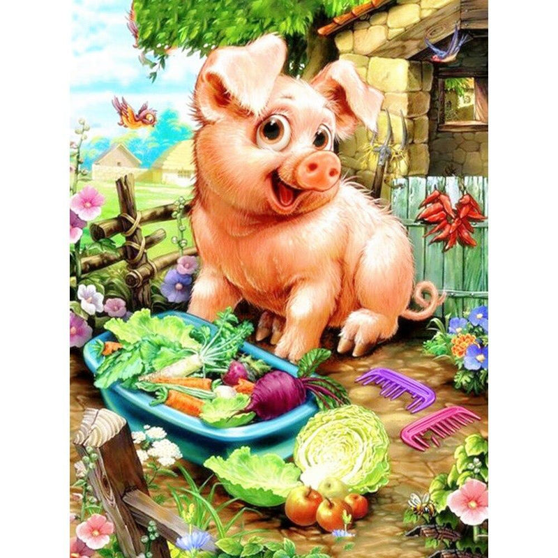 F&S Diamond Painting Store Pig And Vegetables