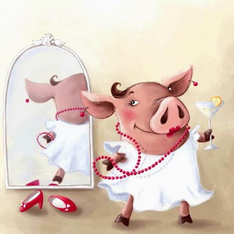 F&S Diamond Painting Store Pig And Mirror
