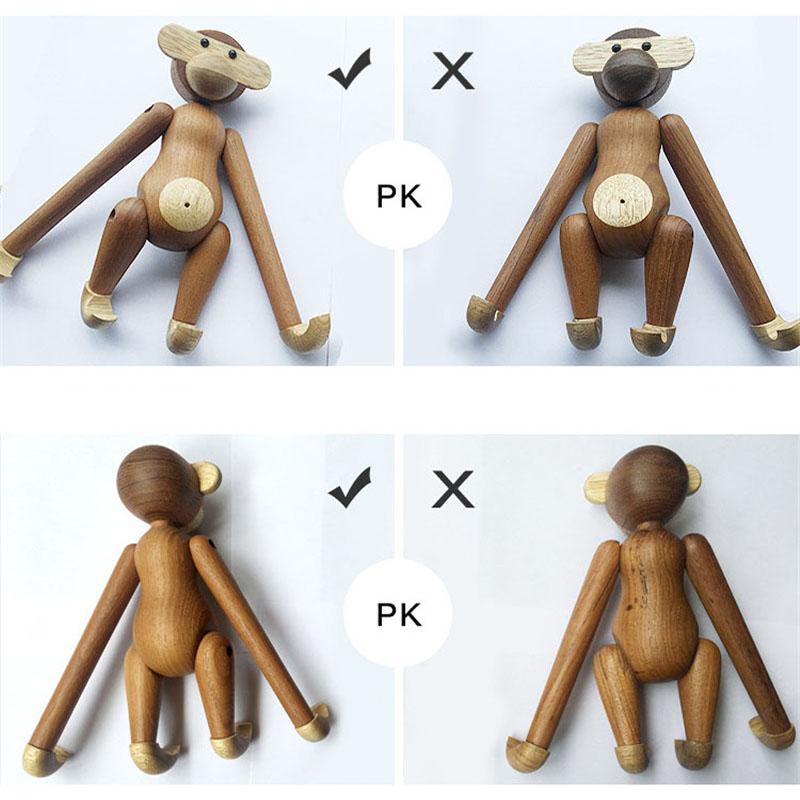 Nordic Denmark Craft Arts Monkey Solid Teak Wood Joint Figurines