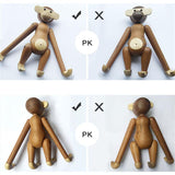 Nordic Denmark Craft Arts Monkey Solid Teak Wood Joint Figurines