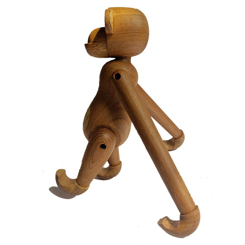 Nordic Denmark Craft Arts Monkey Solid Teak Wood Joint Figurines