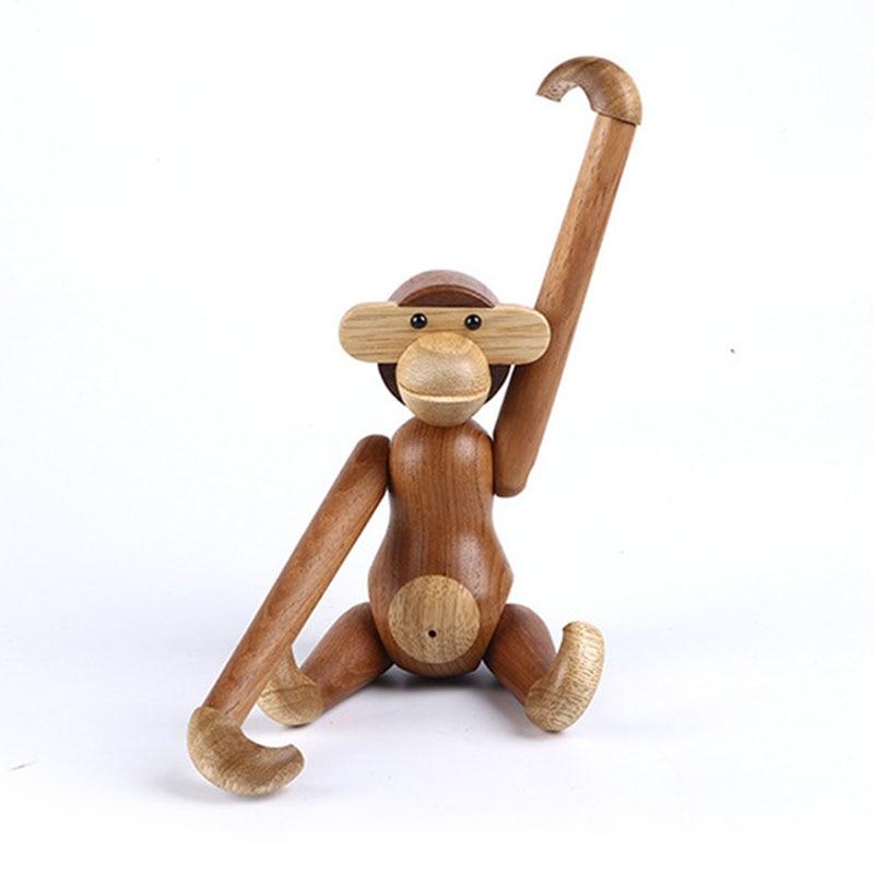 Nordic Denmark Craft Arts Monkey Solid Teak Wood Joint Figurines