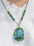 Natural Turquoise Silver Necklace