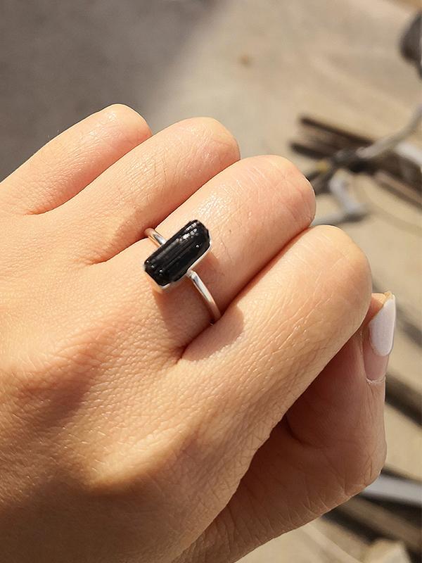 Natural Obsidian Opening Ring