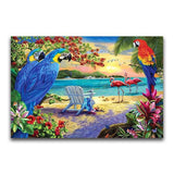 F&S Diamond Painting Store Beach with Parrots and the Sea