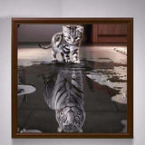 F&S Diamond Painting Store Cat Mirror Image Tiger