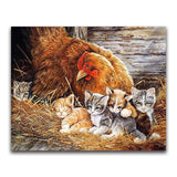 F&S Diamond Painting Store Chicken and Cat in Nest