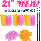 MAGIC HAIR CURLERS PACK OF 3 (21 INCHES/55 CM) - TOTAL 30 CURLERS AND 3 WANDS