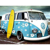 F&S Diamond Painting Store Blue Volkswagen with Surfboard