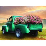 F&S Diamond Painting Store Green Car with Flowers
