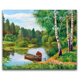 F&S Diamond Painting Store Green Trees with Boat