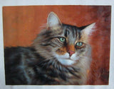 F&S Gift Store Hand Made Customed Animal Portrait Oil Painting on Canvas Cat Portrait Wall Art