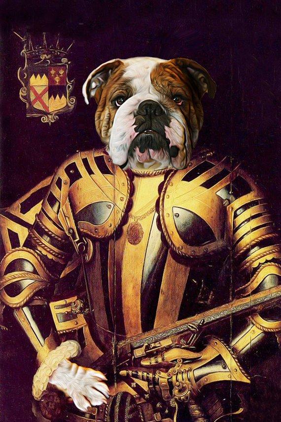 F&S Gift Store Knight - Custom Pet Portraits - Dog Portraits and Cat Portraits - Digital personalized pet portrait painting using your Photo
