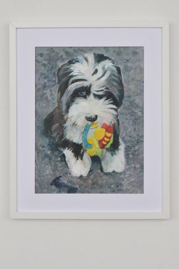 F&S Gift Store Custom Pet Portrait, Original Oil Painting, Dog Portrait, Art, Dog Lover
