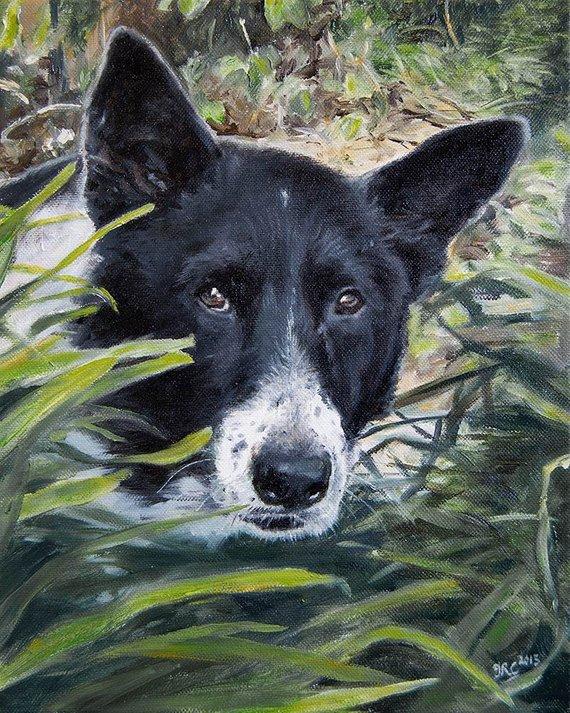 F&S Gift Store Dog portrait, custom Pet portrait, Dog Painting, Dog art - oil painting on canvas. 50% DEPOSIT. Handmade Custom pet portrait.